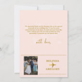 Destination Wedding World Passport Blush Pink Gold サンキューカード (裏面)