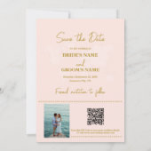 Destination Wedding World Passport Blush Pink Gold セーブザデート (裏面)