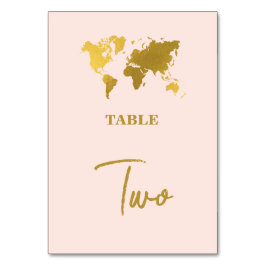 Destination Wedding World Passport Blush Pink Gold テーブルナンバー