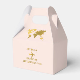 Destination Wedding World Passport Blush Pink Gold フェイバーボックス