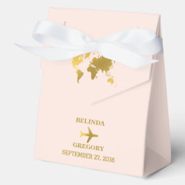 Destination Wedding World Passport Blush Pink Gold フェイバーボックス