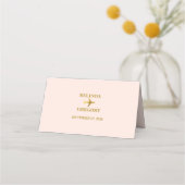 Destination Wedding World Passport Blush Pink Gold プレイスカード (裏面)