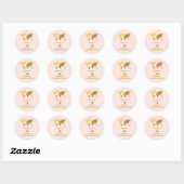 Destination Wedding World Passport Blush Pink Gold ラウンドシール (シート)