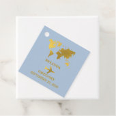 Destination Wedding World Passport Dusty Blue Gold フェイバータグ (インサイチュ)