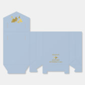 Destination Wedding World Passport Dusty Blue Gold フェイバーボックス (見開き)
