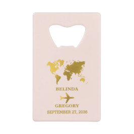Destination Wedding World Passport Pink Gold クレジットカード栓抜き
