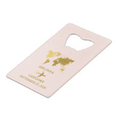 Destination Wedding World Passport Pink Gold クレジットカード栓抜き (裏面アングル)