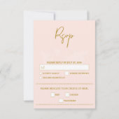 Destination Wedding World Passport Pink Gold 出欠カード (裏面)