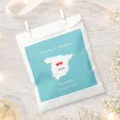 Destination Weddings Abroad Spain RSVP フェイバーバッグ (クリップ留めされた状態)