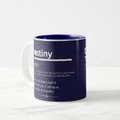 Destiny Personalized Girl Name Meaning Coffee Mug ツートーンマグカップ (正面左)
