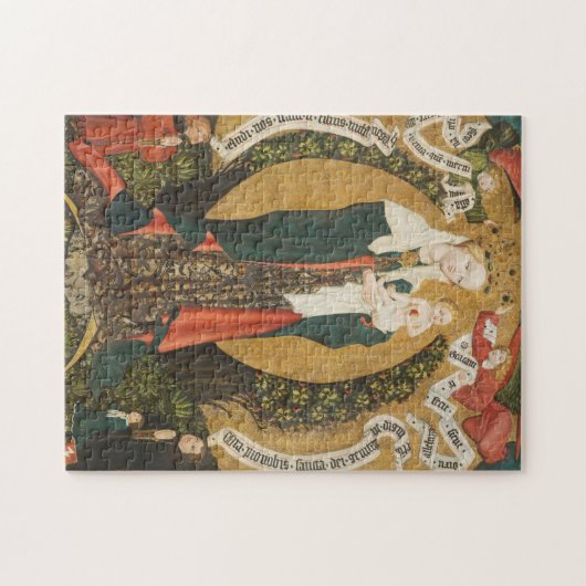 Destnaからの三日月形の月のヴァージンそして子供 ジグソーパズル (横)