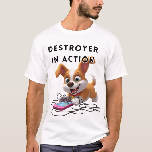 Destroyer Puppy in Action Tシャツ (正面)