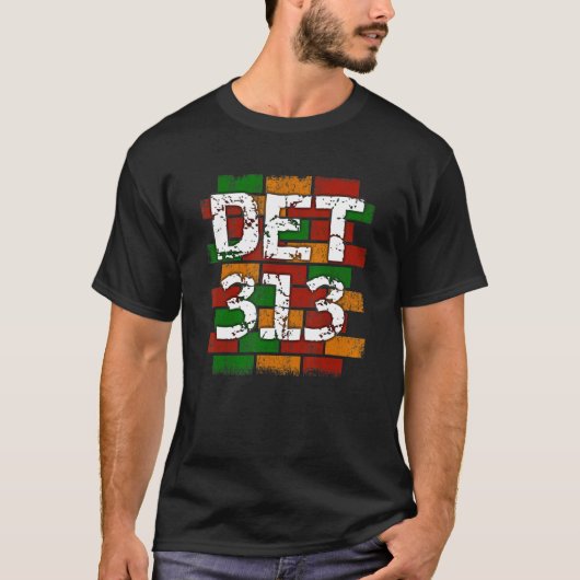 DET 313デトロイトエリアコードグラフィティ Tシャツ (正面)