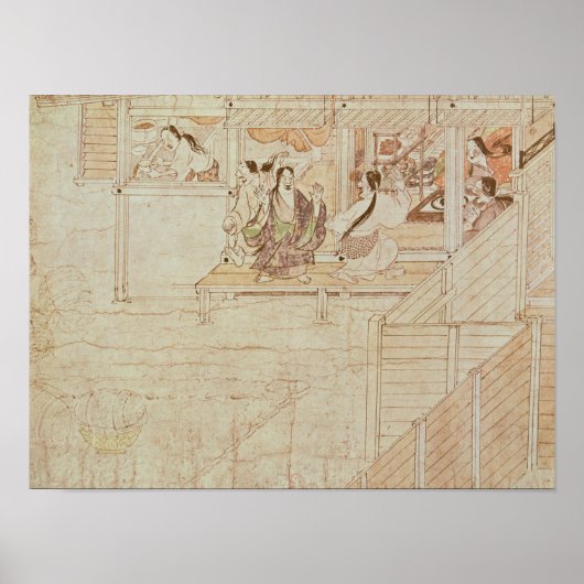 Detail from Shigisan Engi Emaki, Kamakura Period ポスター (正面)