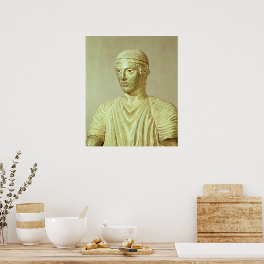 Detail of the Delphi Charioteer, c.470 BC ポスター (キッチン)