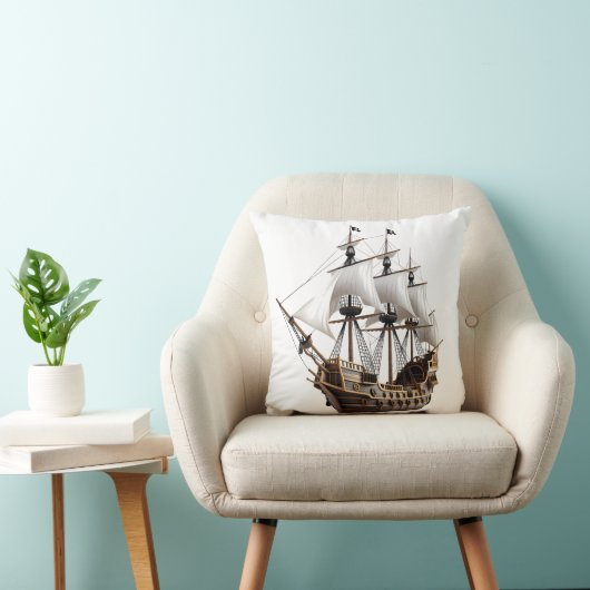 Detailed 3D Rendering of a Pirate Ship クッション (椅子)