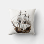 Detailed 3D Rendering of a Pirate Ship クッション (裏面)