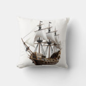 Detailed 3D Rendering of a Pirate Ship クッション (正面)