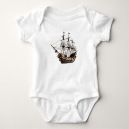Detailed 3D Rendering of a Pirate Ship ベビーボディスーツ