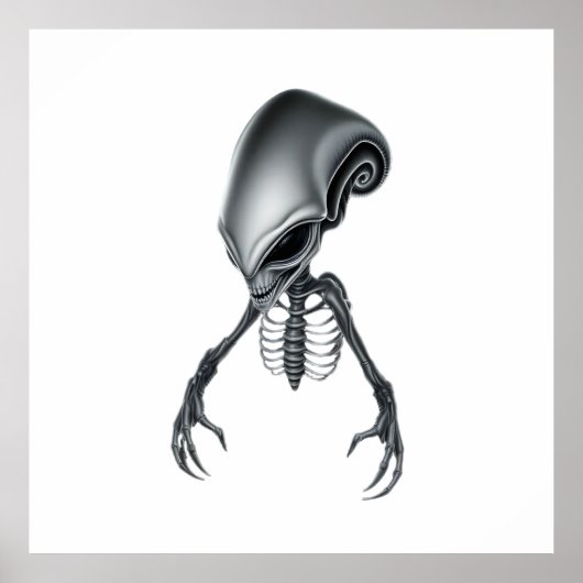 Detailed Alien with Visible Skeletal Structure ポスター (正面)