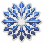 Detailed Blue Snowflake シール (正面)