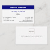 Detailed Business and Corporate Navy Blue, White 名刺 (正面/裏面)