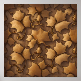Detailed Carved Ivory Wallpaper - Luminous Texture ポスター