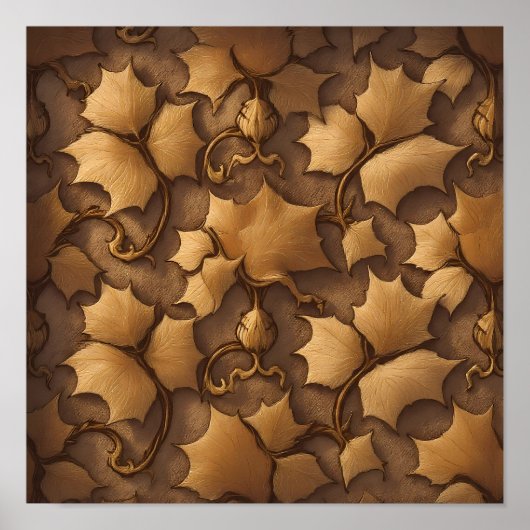 Detailed Carved Ivory Wallpaper - Luminous Texture ポスター (正面)
