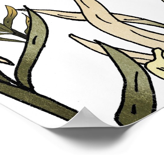 Detailed Floral Pattern ポスター (角)