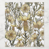 Detailed Floral Pattern ワインラベル (シングルラベル)