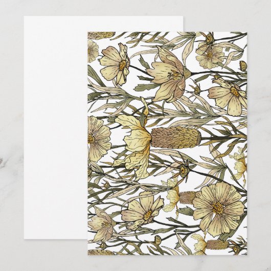 Detailed Floral Pattern 招待状 (正面/裏面)