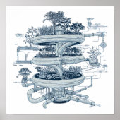 Detailed Futuristic Art: Hydroponic Helix System ポスター (正面)