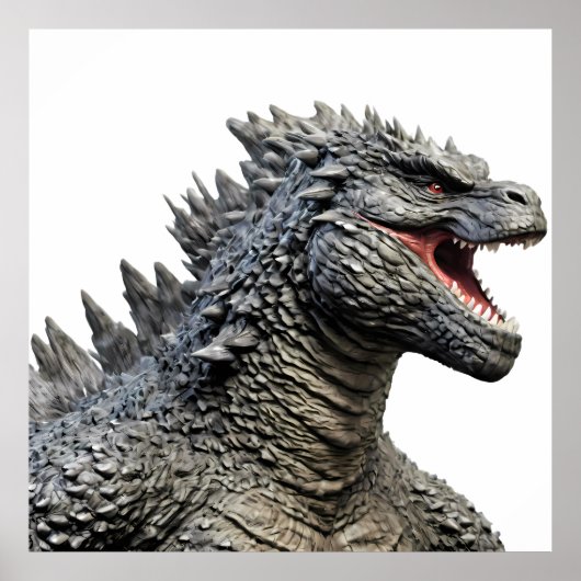 Detailed Head of Roaring Godzilla Monster ポスター (正面)