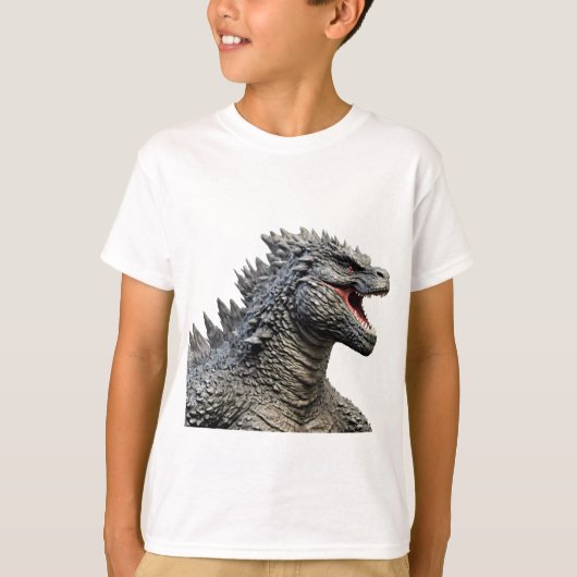 Detailed Head of Roaring Godzilla Monster Tシャツ (正面)