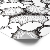 Detailed Ivory Carving Decoupage Template Line Art ポスター (角)
