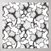 Detailed Ivory Carving Decoupage Template Line Art ポスター (正面)
