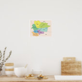 Detailed Map of Andorra Regions ポスター (キッチン)