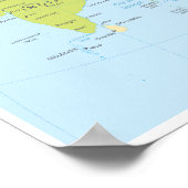 Detailed Map of Asia Continent ポスター (角)