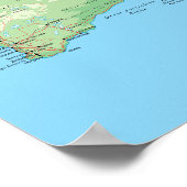 Detailed Map of Australia Poster ポスター (角)