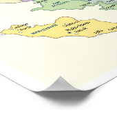 Detailed Map of Azerbaijan Regions ポスター (角)