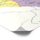 Detailed map of Czech Republic ポスター (角)