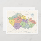 Detailed map of Czech Republic ポストカード (正面/裏面)
