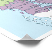 Detailed map of Denmark ポスター (角)