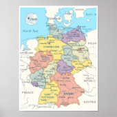 Detailed Map of Germany ポスター (正面)