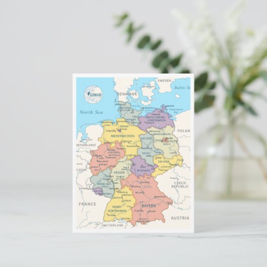 Detailed map of Germany ポストカード (スタンド正面)