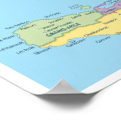 Detailed Map of Haiti Regions ポスター (角)