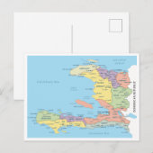Detailed map of Haiti Regions ポストカード (正面/裏面)