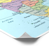 Detailed Map of India ポスター (角)
