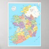 Detailed Map of Ireland ポスター (正面)
