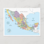 Detailed map of Mexico ポストカード (正面)